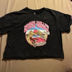 Organic Generations Kids Black Acid Wash Crop Top